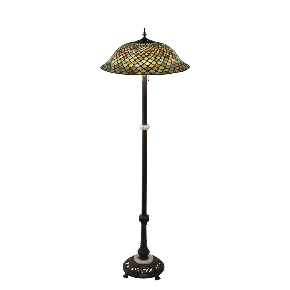 62" High Tiffany Fishscale Floor Lamp. Picture 1