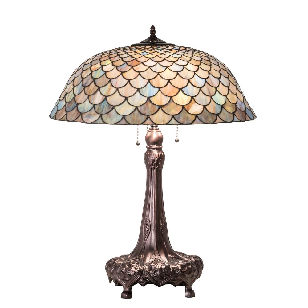 31" High Tiffany Fishscale Table Lamp. Picture 1