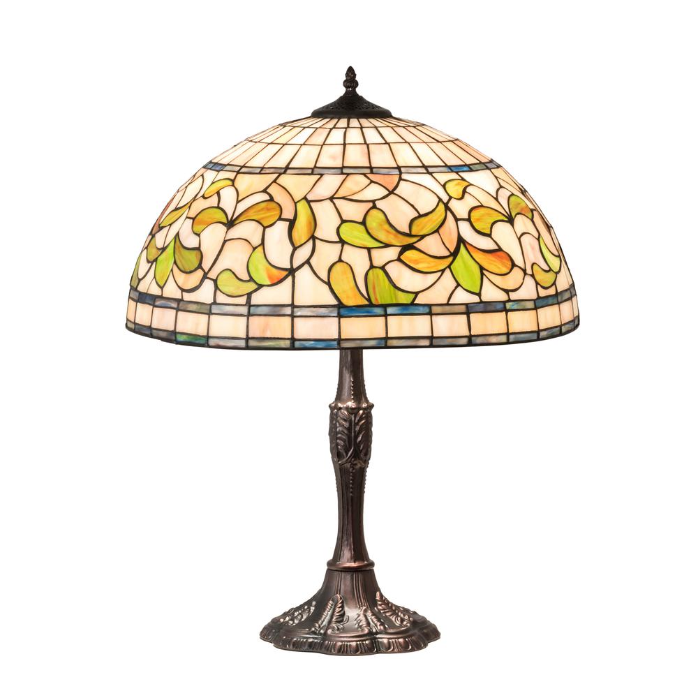 26" High Tiffany Turning Leaf Table Lamp. Picture 1