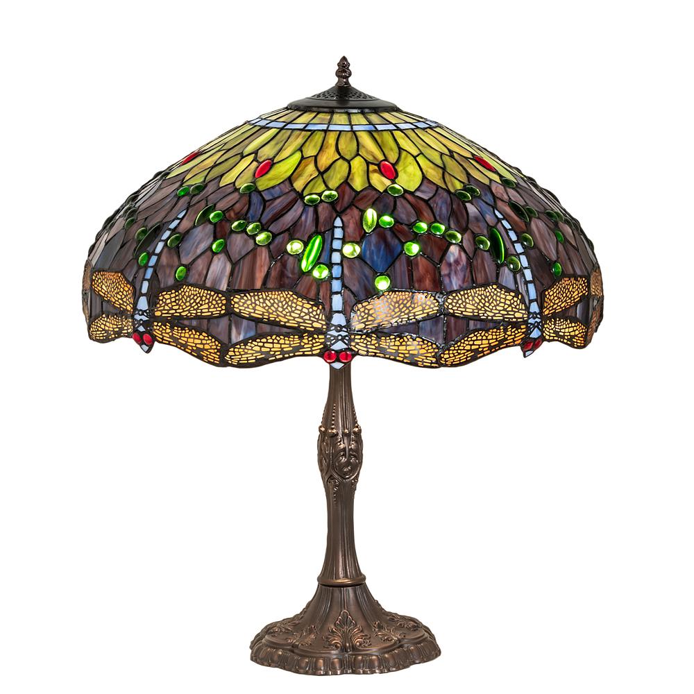 26" High Tiffany Hanginghead Dragonfly Table Lamp. Picture 1