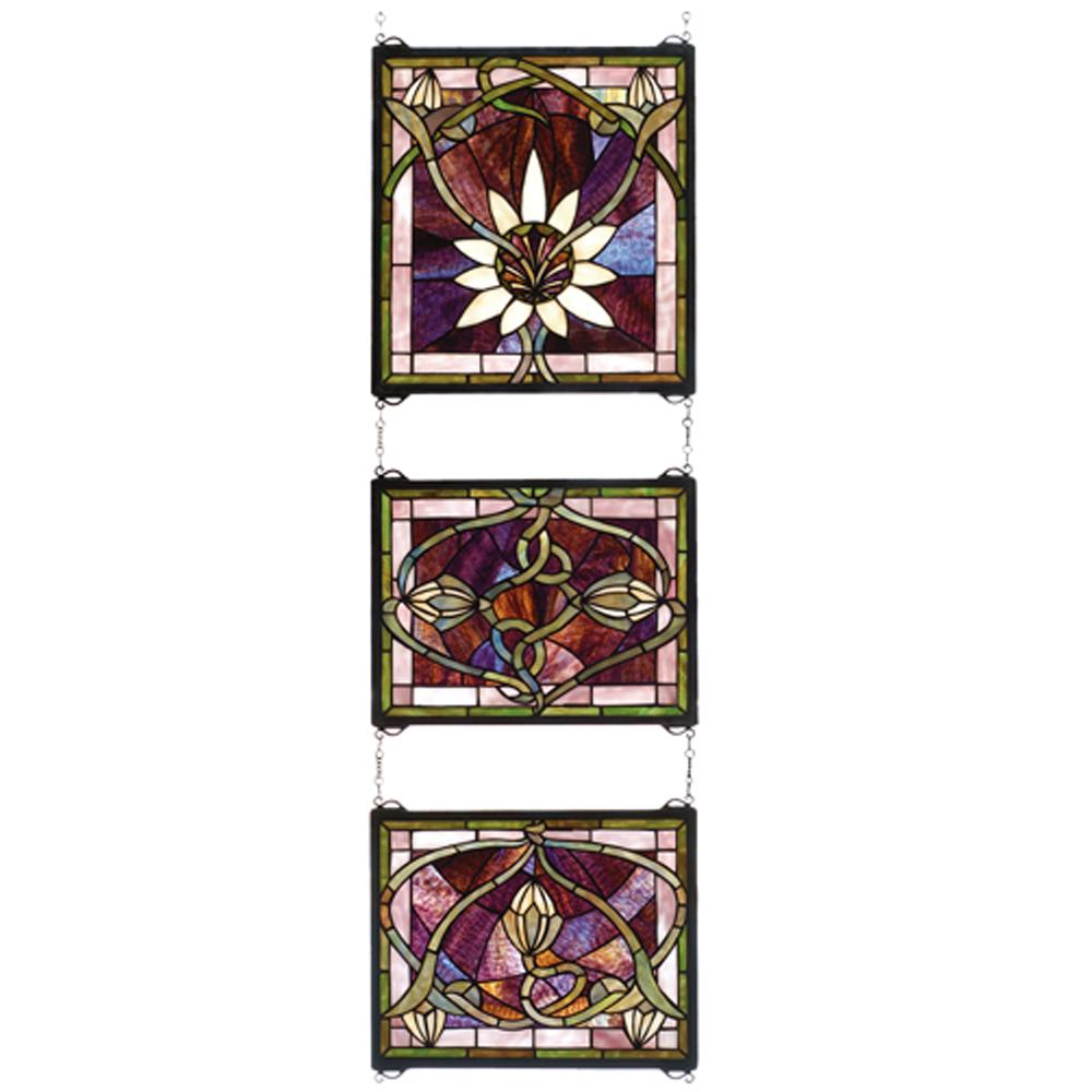 14"W X 39"H Solstice 3 Piece Stained Glass Window. Picture 1