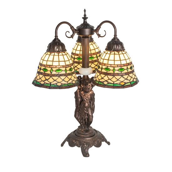 23" High Tiffany Roman 3 Light Table Lamp. Picture 1