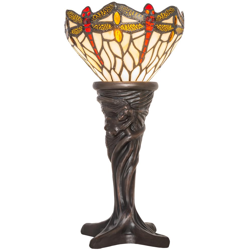 15" High Tiffany Hanginghead Dragonfly Mini Lamp. Picture 1