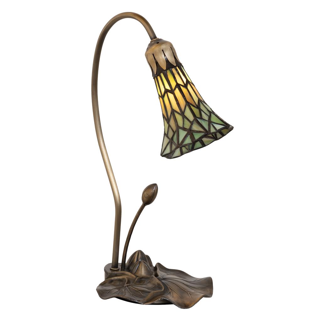 16" High Stained Glass Pond Lily Accent Lamp. Picture 1