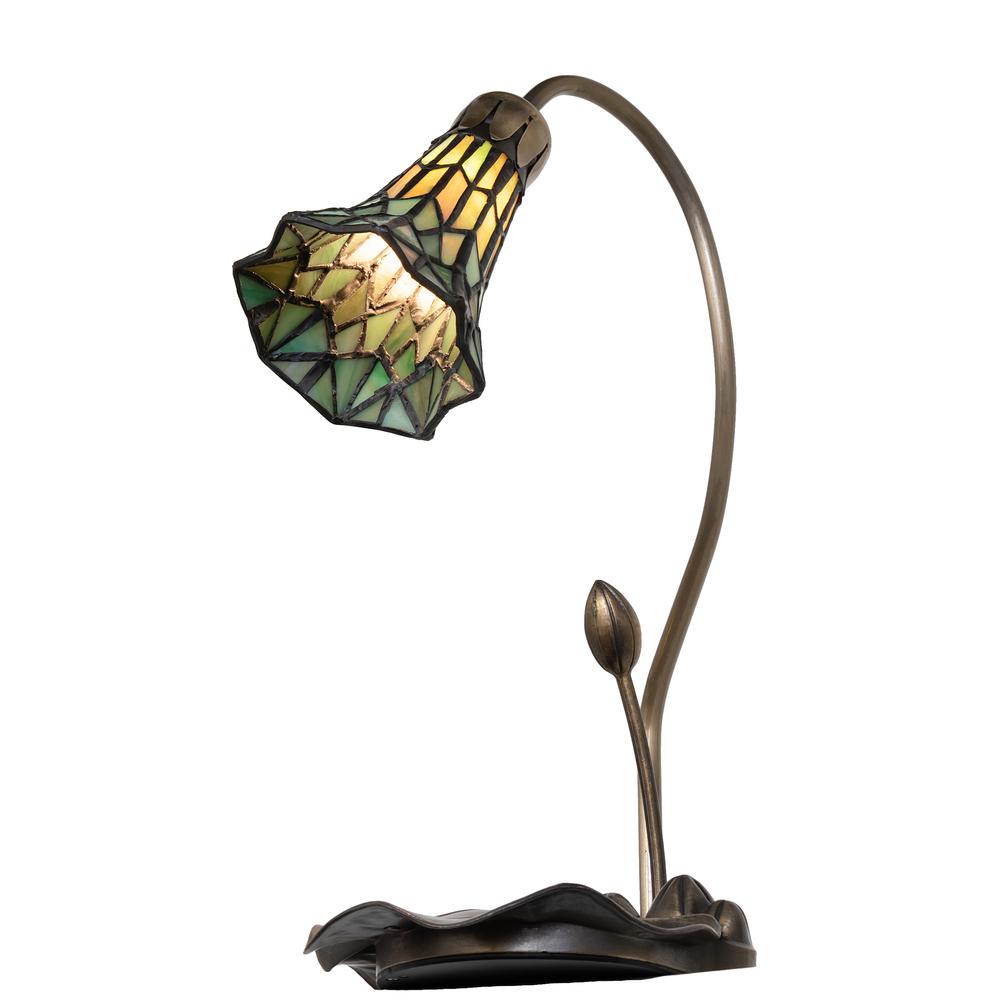 16" High Stained Glass Pond Lily Accent Lamp. Picture 3