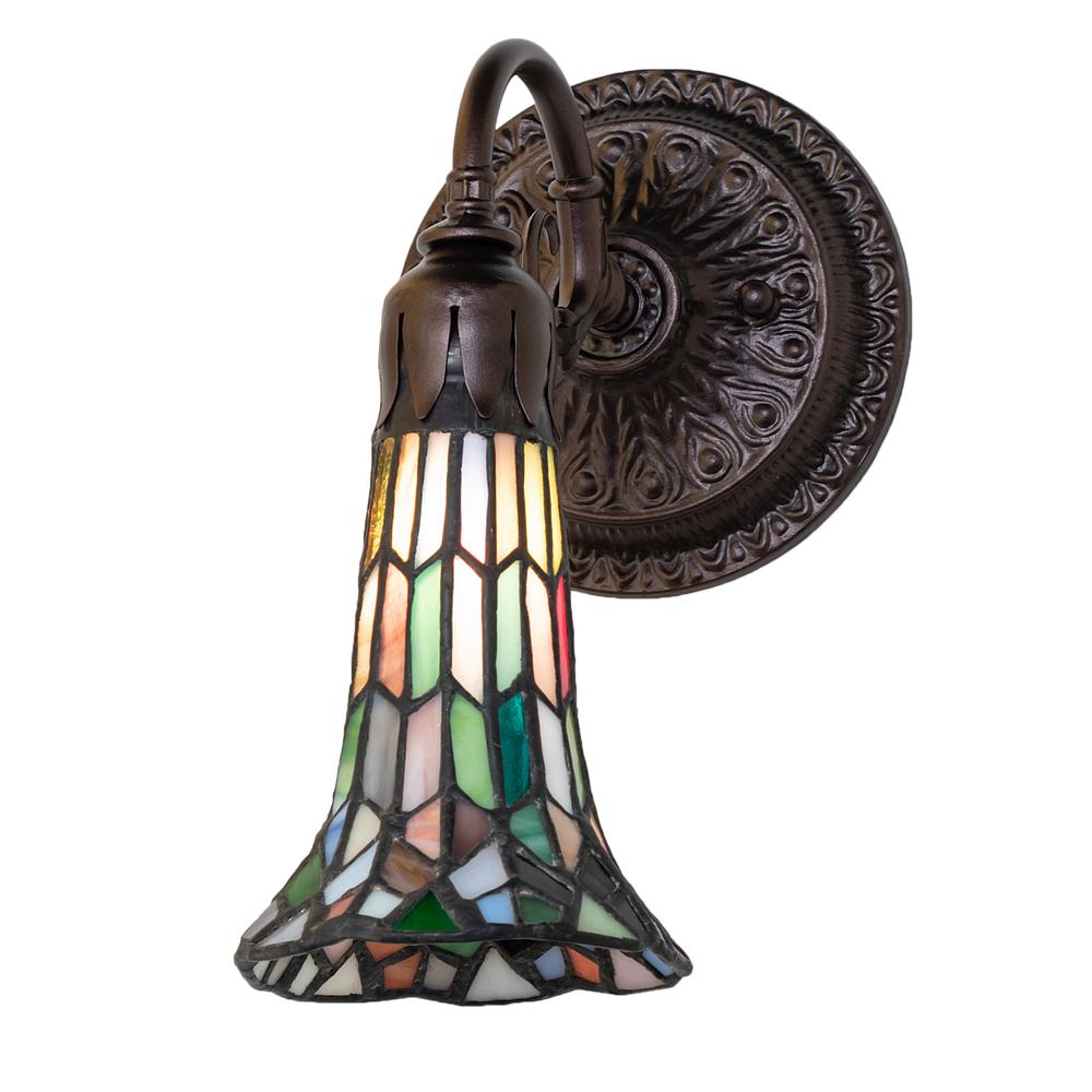 5.5" Wide Stained Glass Pond Lily Wall Sconce. Picture 1