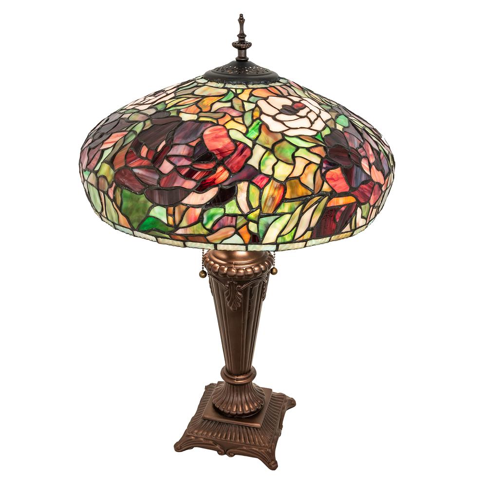 26" High Tiffany Peony Table Lamp. Picture 1