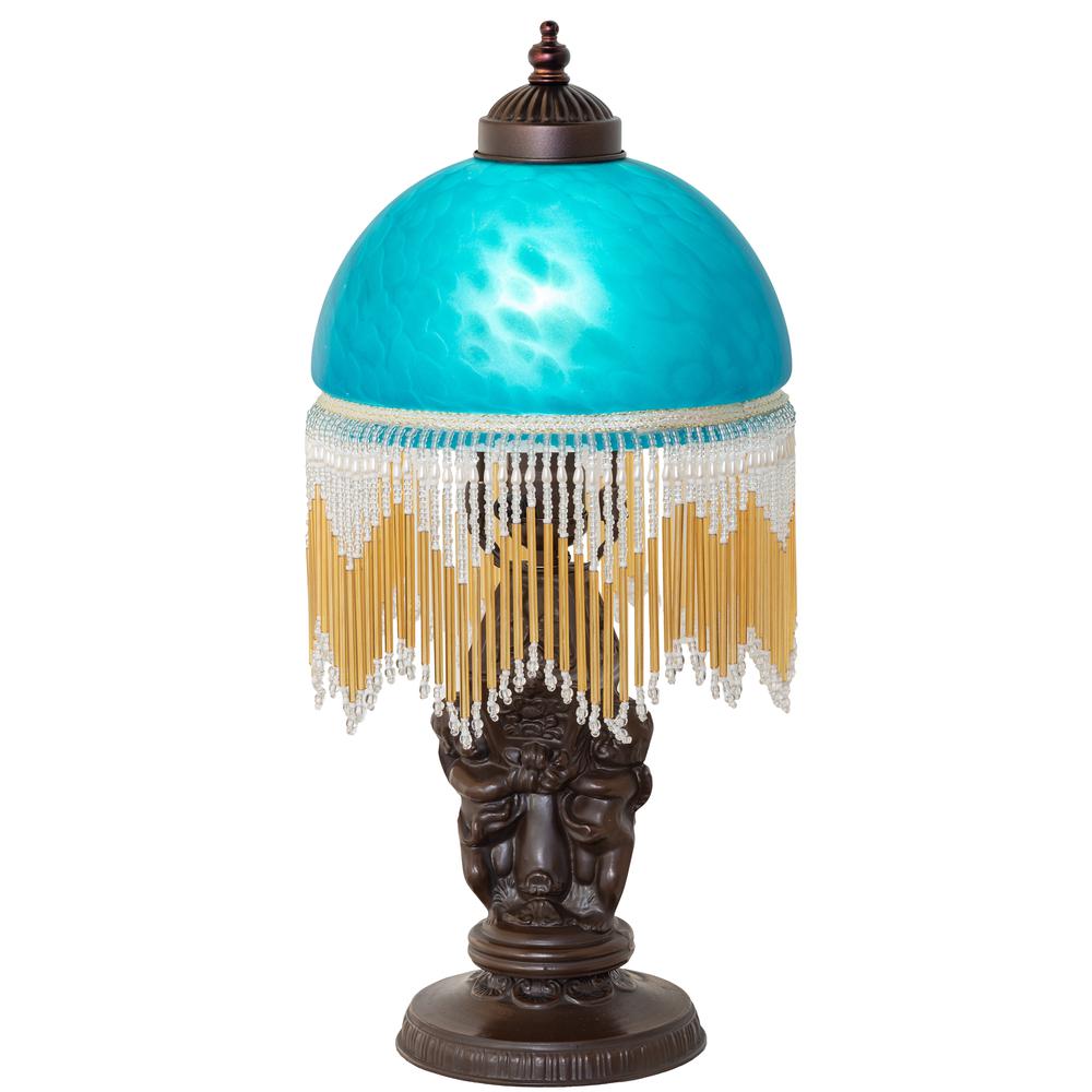 17" High Roussillon Cherub With Lantern Mini Lamp. Picture 1