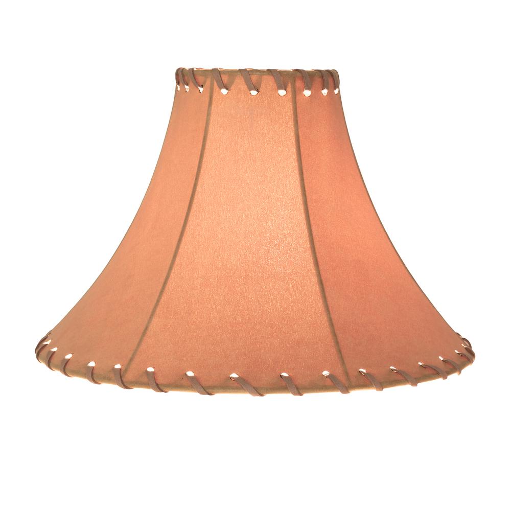 14" Wide Faux Leather Tan Hexagon Shade. Picture 1