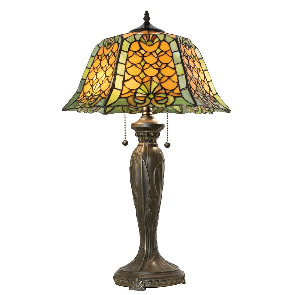 26" High Duffner & Kimberly Shell & Diamond Table Lamp. Picture 1