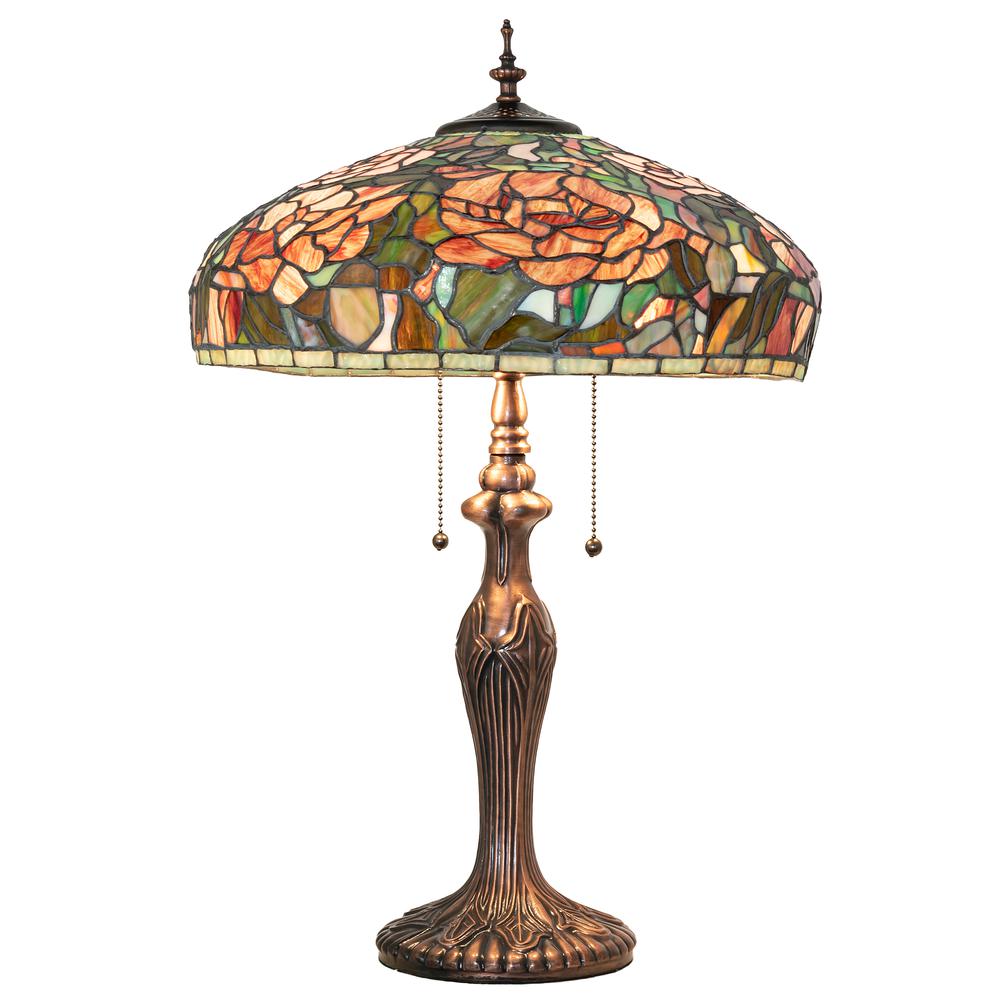 25" High Tiffany Peony Table Lamp. Picture 1