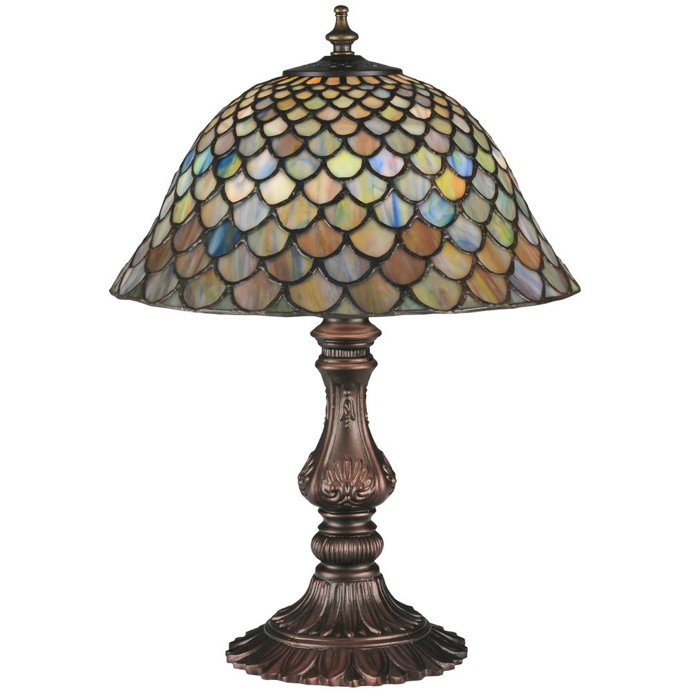 17"H Tiffany Fishscale Accent Lamp. Picture 1
