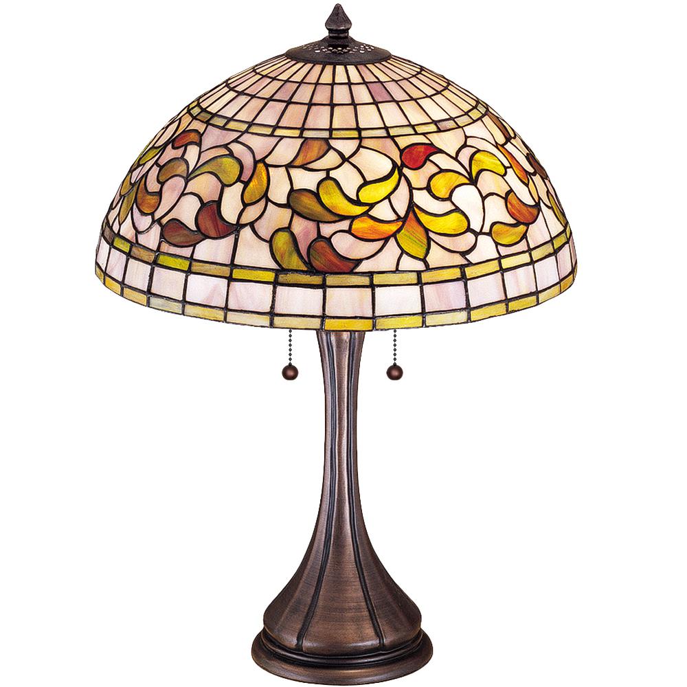 23"H Tiffany Turning Leaf Table Lamp. Picture 1