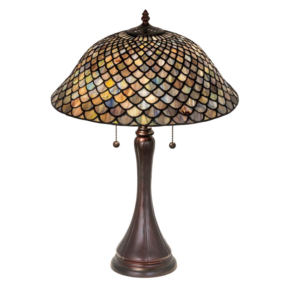 23"H Tiffany Fishscale Table Lamp. Picture 1