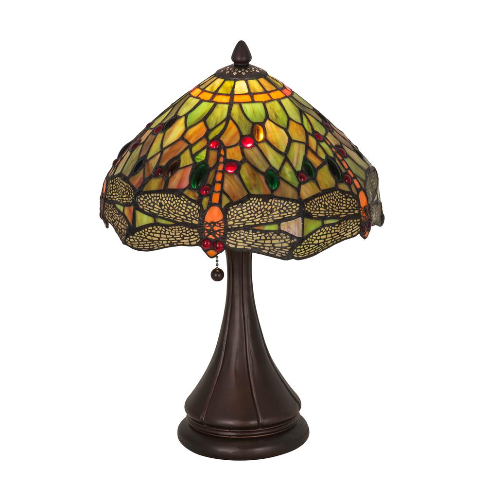 18"H Tiffany Hanginghead Dragonfly Accent Lamp. Picture 1