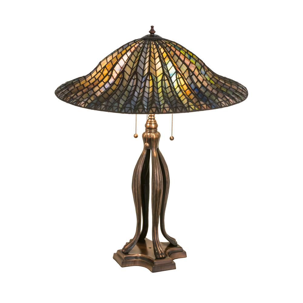 31"H Tiffany Lotus Leaf Table Lamp. Picture 2