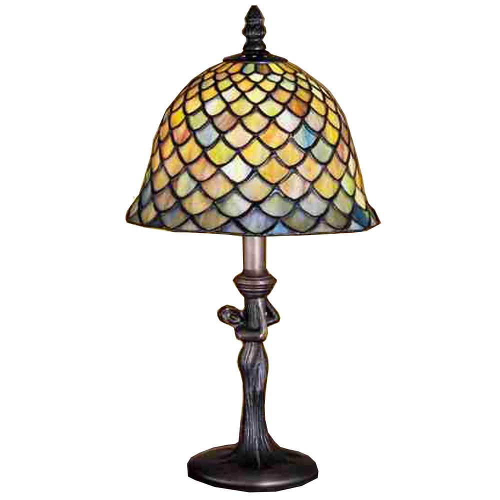 15"H Tiffany Fishscale Mini Lamp. Picture 1