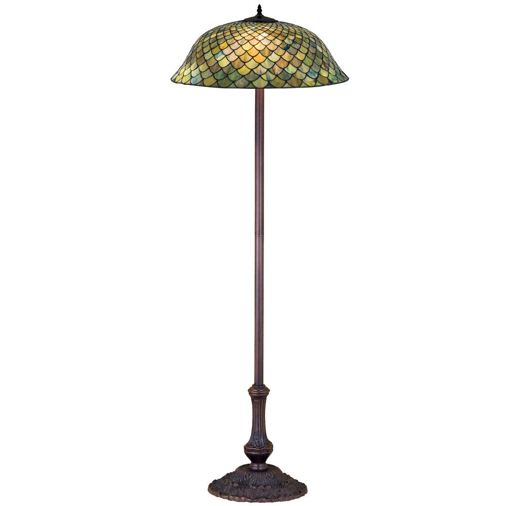 63"H Tiffany Fishscale Floor Lamp. Picture 1