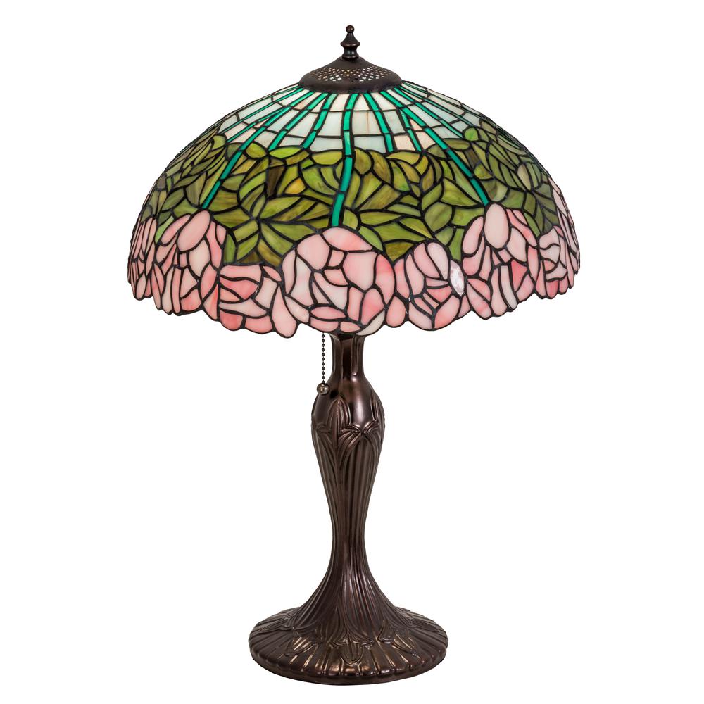 23" High Tiffany Cabbage Rose Table Lamp. Picture 1