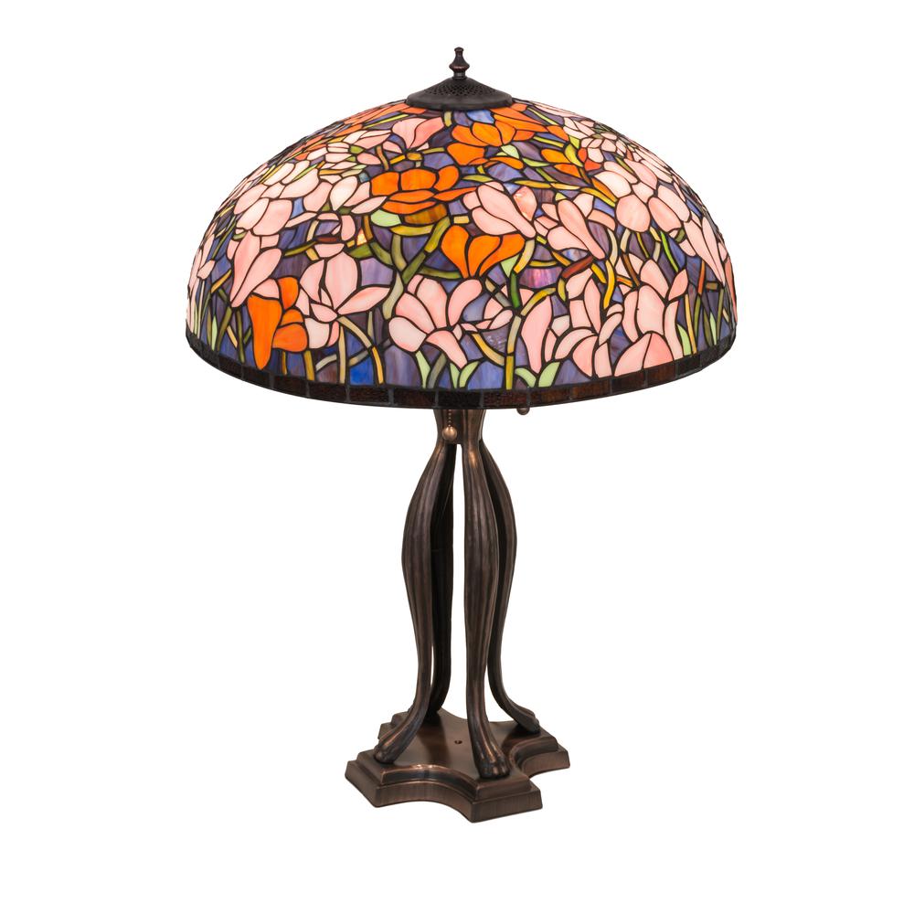 32"H Tiffany Magnolia Table Lamp. Picture 1