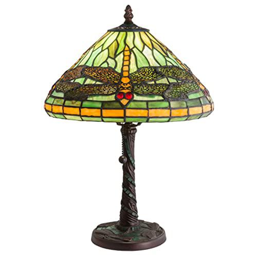 16"H Tiffany Dragonfly w/ Twisted Fly Mosaic Base Accent Lamp. Picture 1
