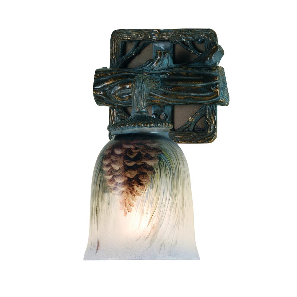 6" Wide Pinecone Hand Painted Wall Sconce. Picture 1