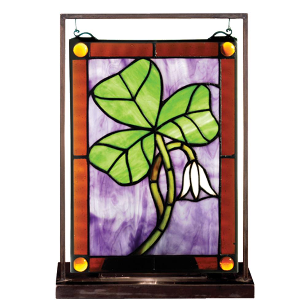 9.5"W X 10.5"H Shamrock Lighted Mini Tabletop Window. Picture 1