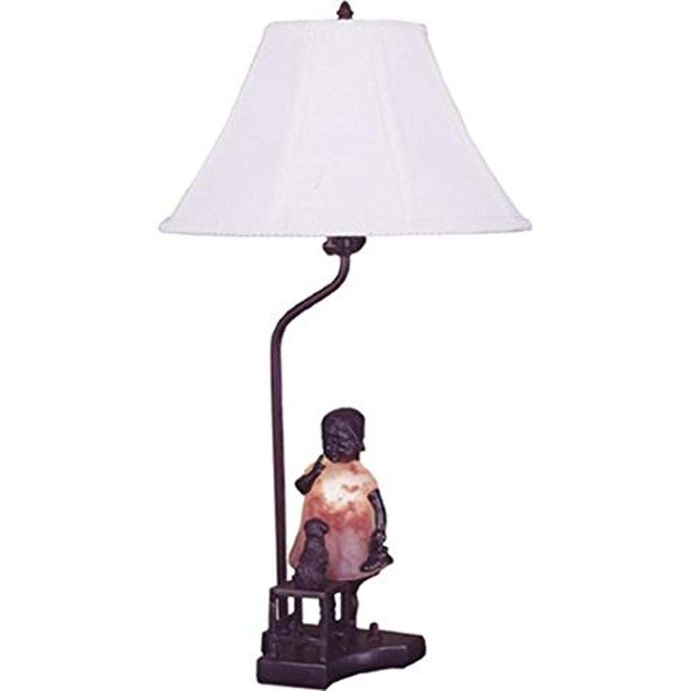 14.5"H Silhouette Girl with Puppy Accent Lamp 24166. Picture 1