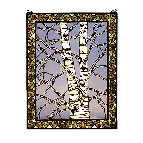28"W X 36"H Birch Tree in Winter Right Stained Glass Window 66636. Picture 1