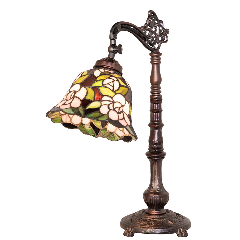 20" High Begonia Bridge Arm Table Lamp. Picture 1