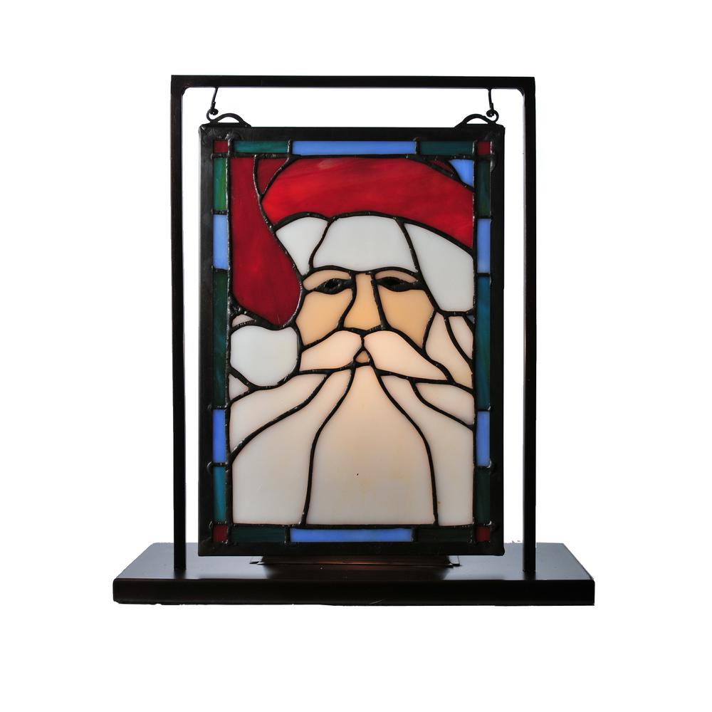 9.5"W X 10.5"H Santa Head Lighted Mini Tabletop Window. Picture 1