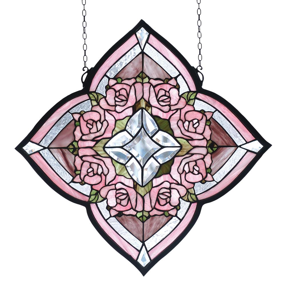 20"W X 20"H Ring of Roses Stained Glass Window. Picture 1
