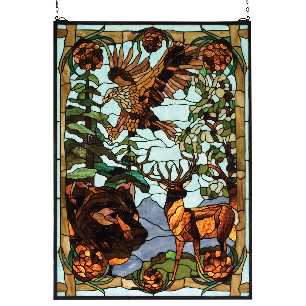 25"W X 35"H Wilderness Stained Glass Window. Picture 1