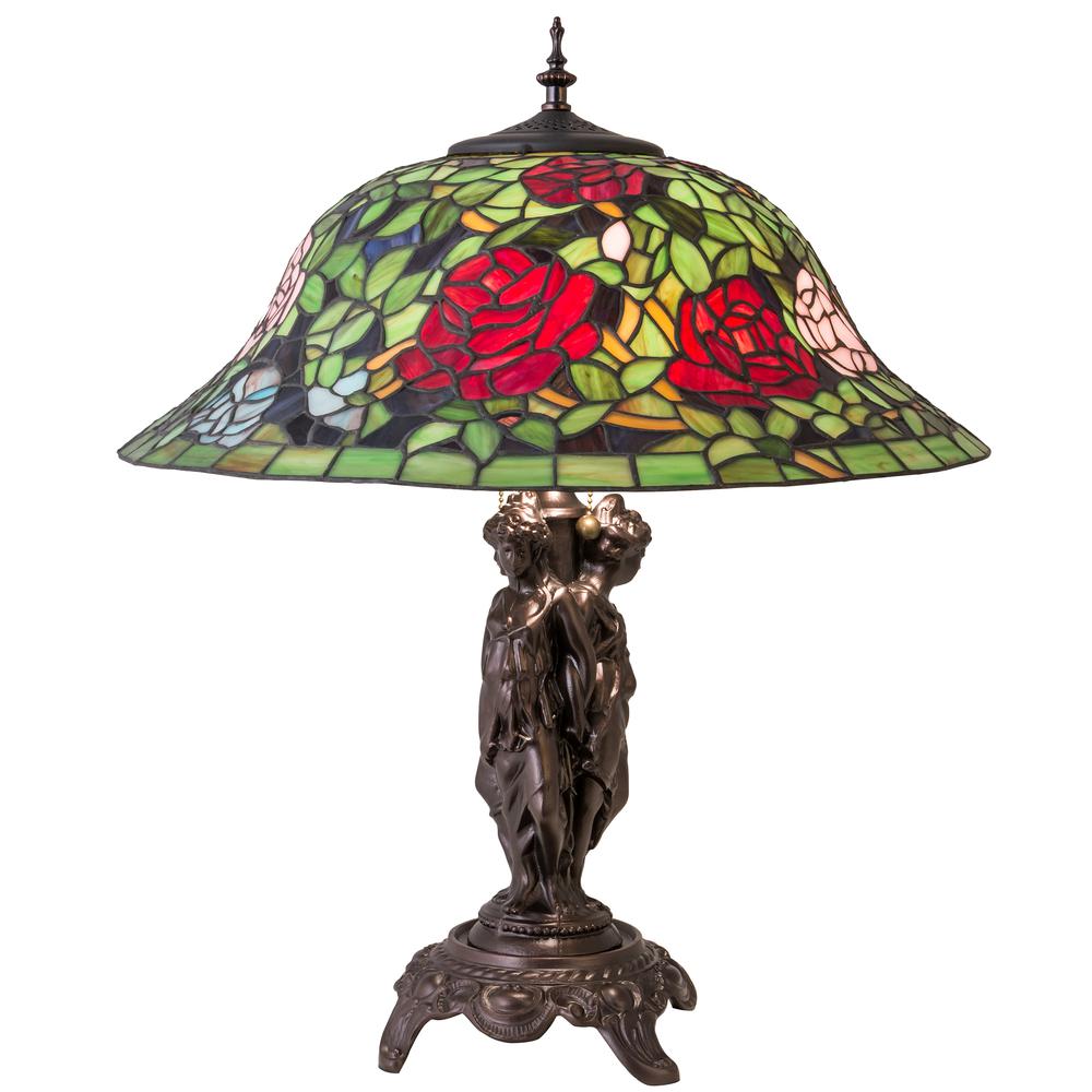 24" High Tiffany Rosebush Table Lamp. Picture 1