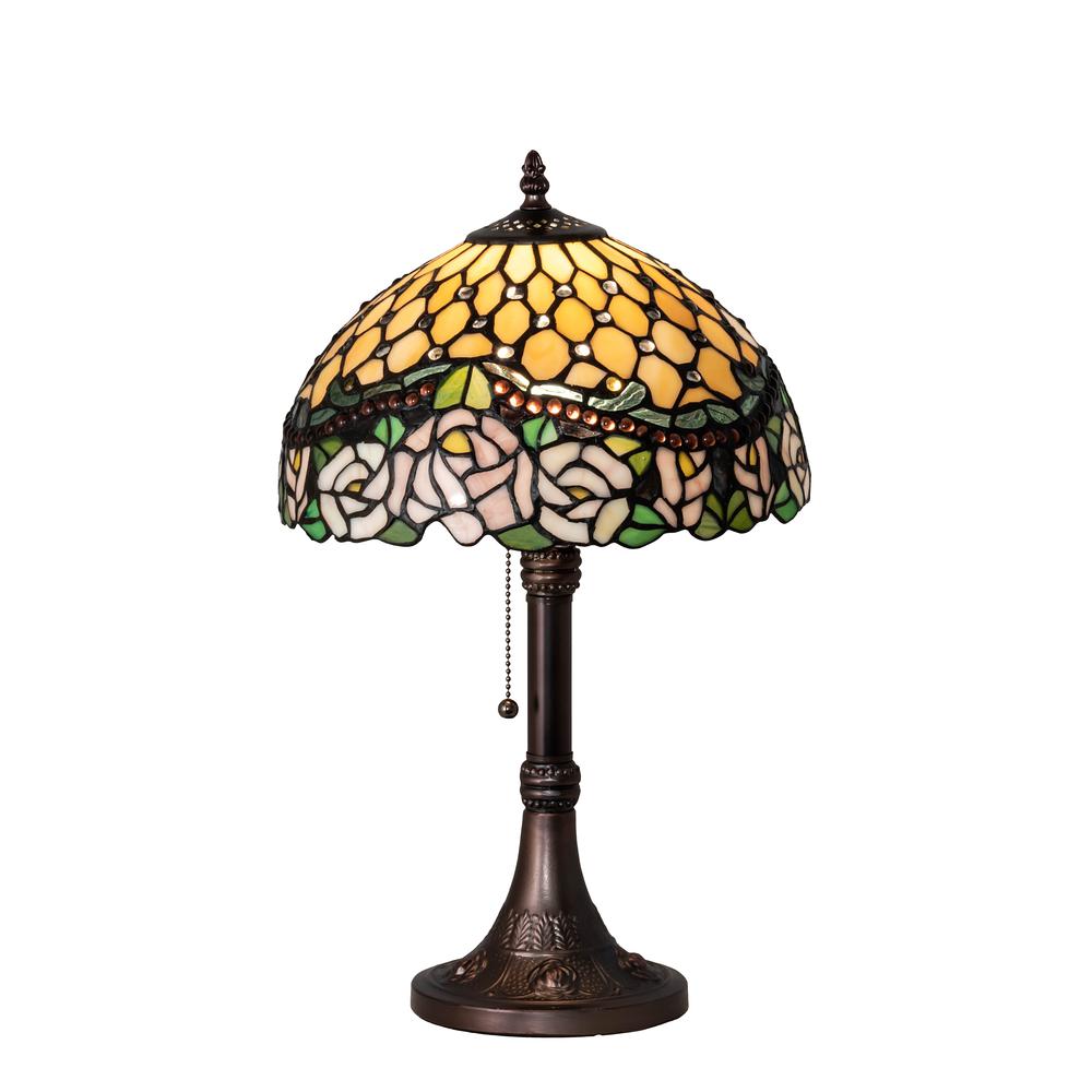 19" High Jeweled Rose Table Lamp. Picture 1