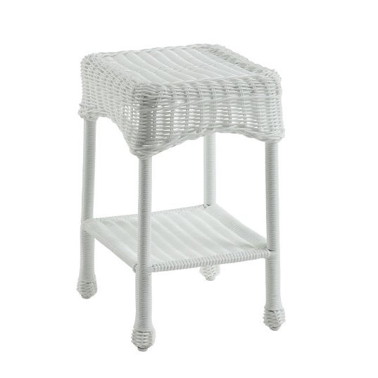Small PVC Resin Side Table, White. Picture 1