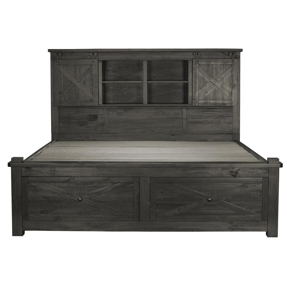 Rustic Charcoal Storage Bed with Integrated Bench, Belen Kox. Picture 1
