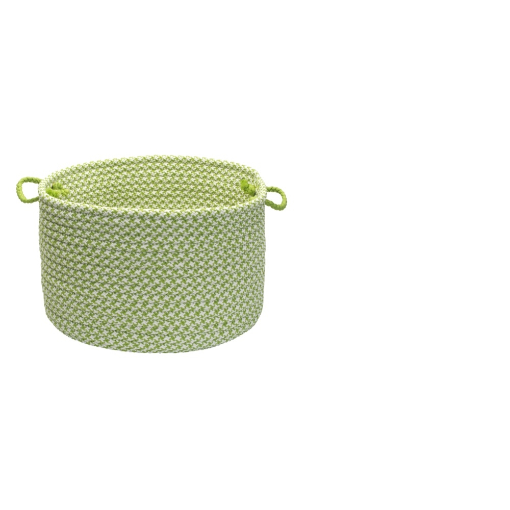 Houndstooth Bright Edge - Lime 14"x10" Basket. Picture 1