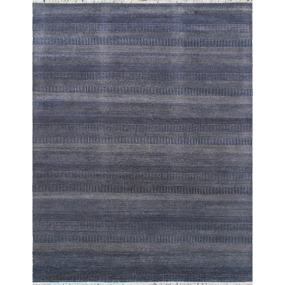 Pasargad Home Transitiona Collection Hand-Kontted Silk & Wool Area Rug- 3' 2" X  5' 2" - GRASS-NVY 3X5. The main picture.