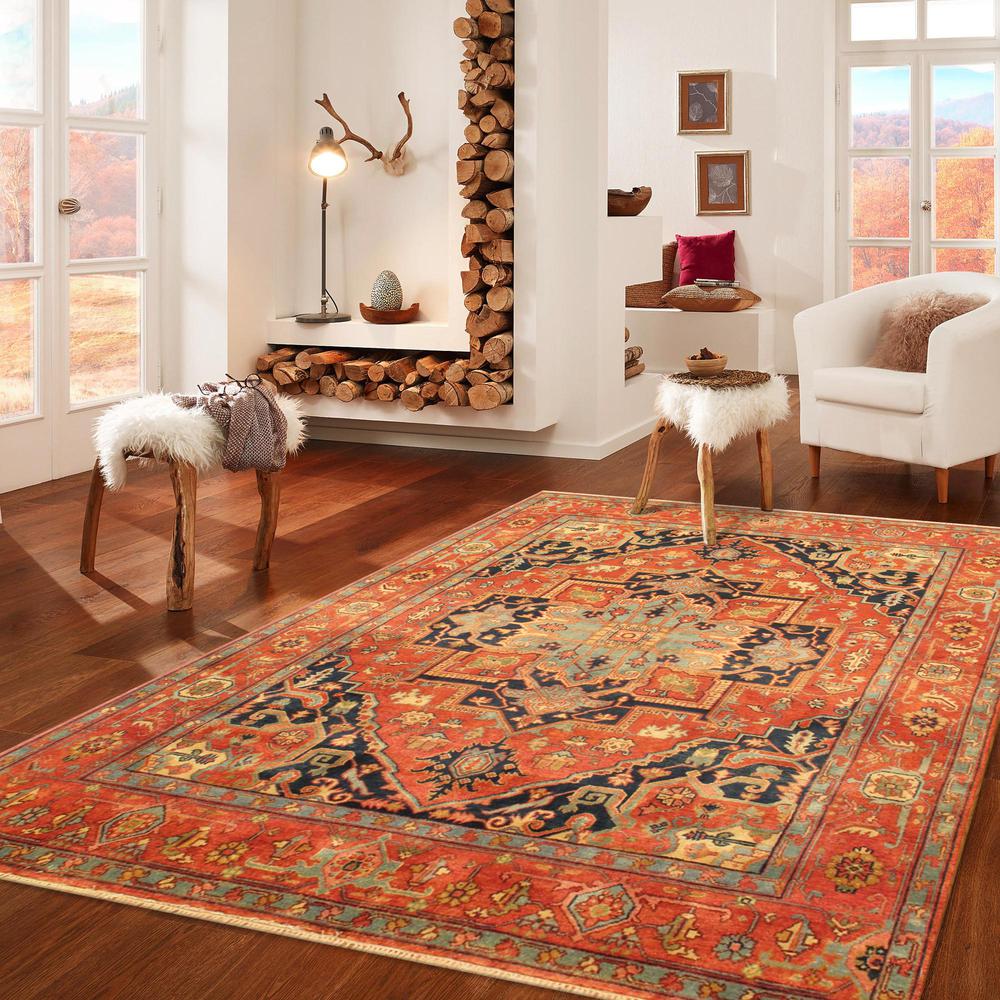 Pasargad Home Serapi Collection Hand-Knotted Wool Area Rug- 9' 1" X 12' 1" - PB-20 9x12. Picture 2