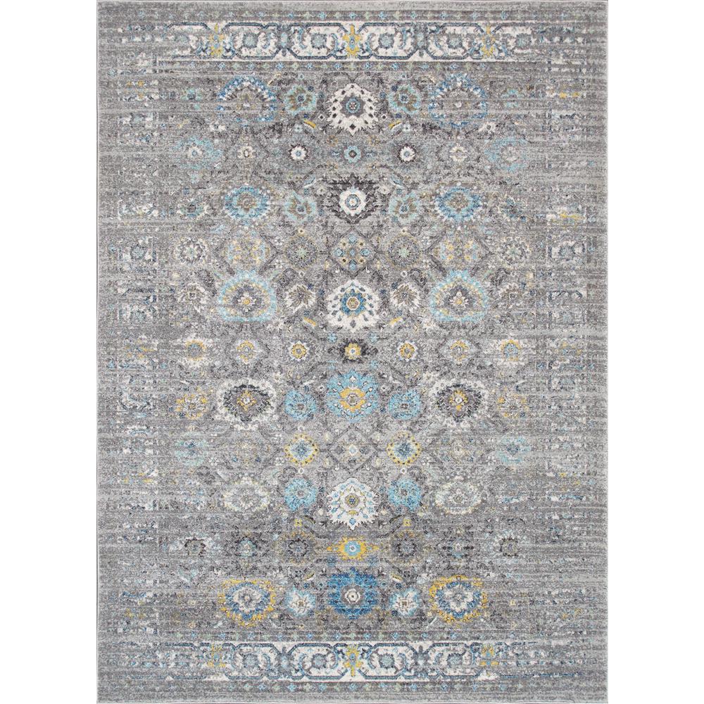 Pasargad Home Chelsea Design Power Loomed Silver Abstract Area Rug - RC-5586SS 6x6. The main picture.
