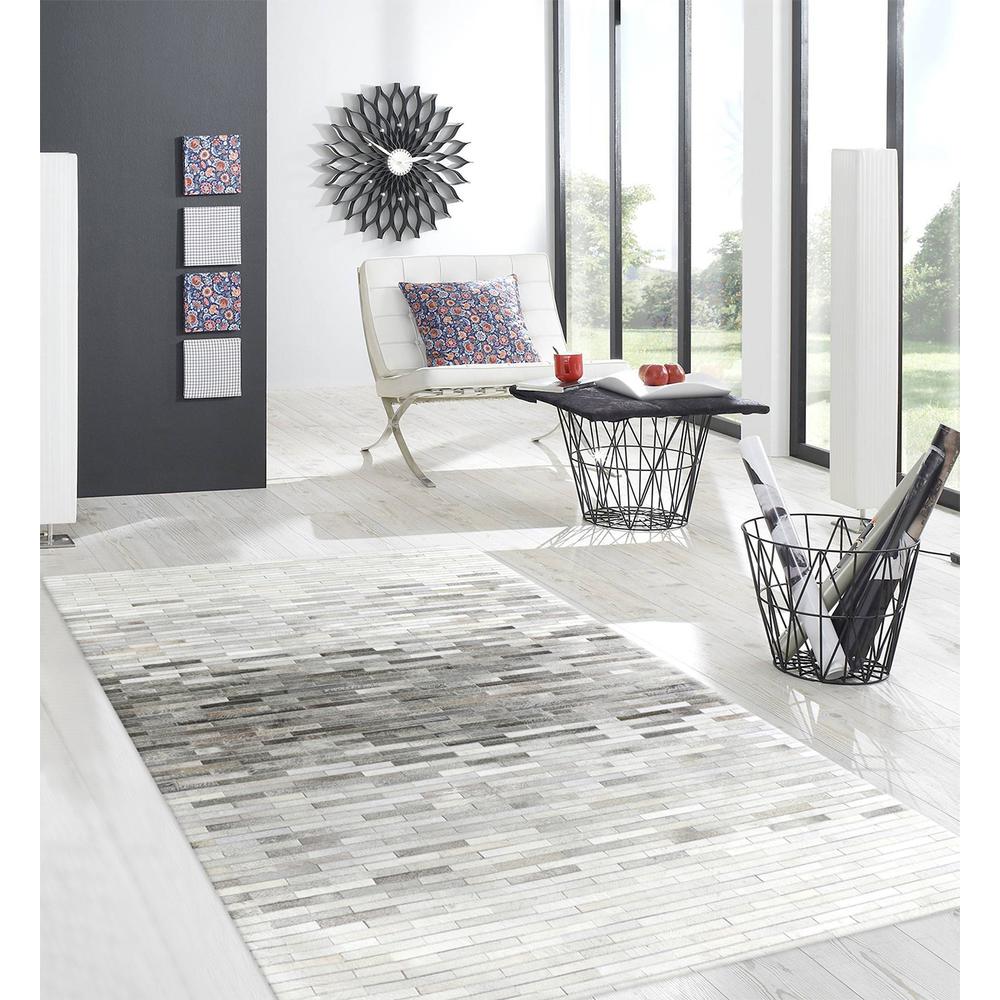 Pasargad Home Galaxy Hand-Loomed Silver Cowhide Area Rug- 8' 9" X 11' 9" - PTX-1960 9x12. Picture 4