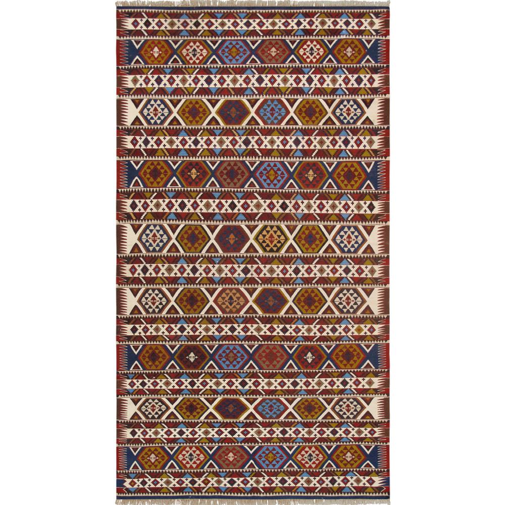 Pasargad Home Vintage Shirvan Collection Multi Lamb's Wool Area Rug- 5' 8" X 10' 8" - 000406. The main picture.