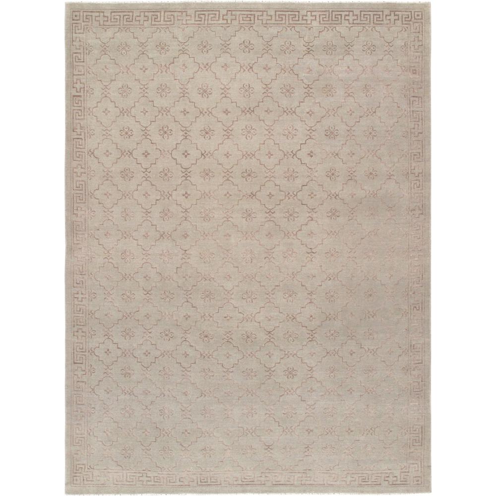 Pasargad Home Khotan Collection Hand-Knotted Silk & Wool Area Rug- 9' 1" X 12' 4"  - PARP-34 GREY 9X12. The main picture.