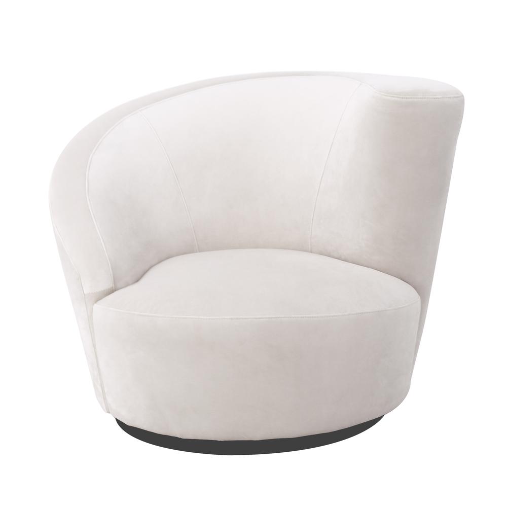 Pasargad Home Vicenza Collection Crescent Chair, White. The main picture.