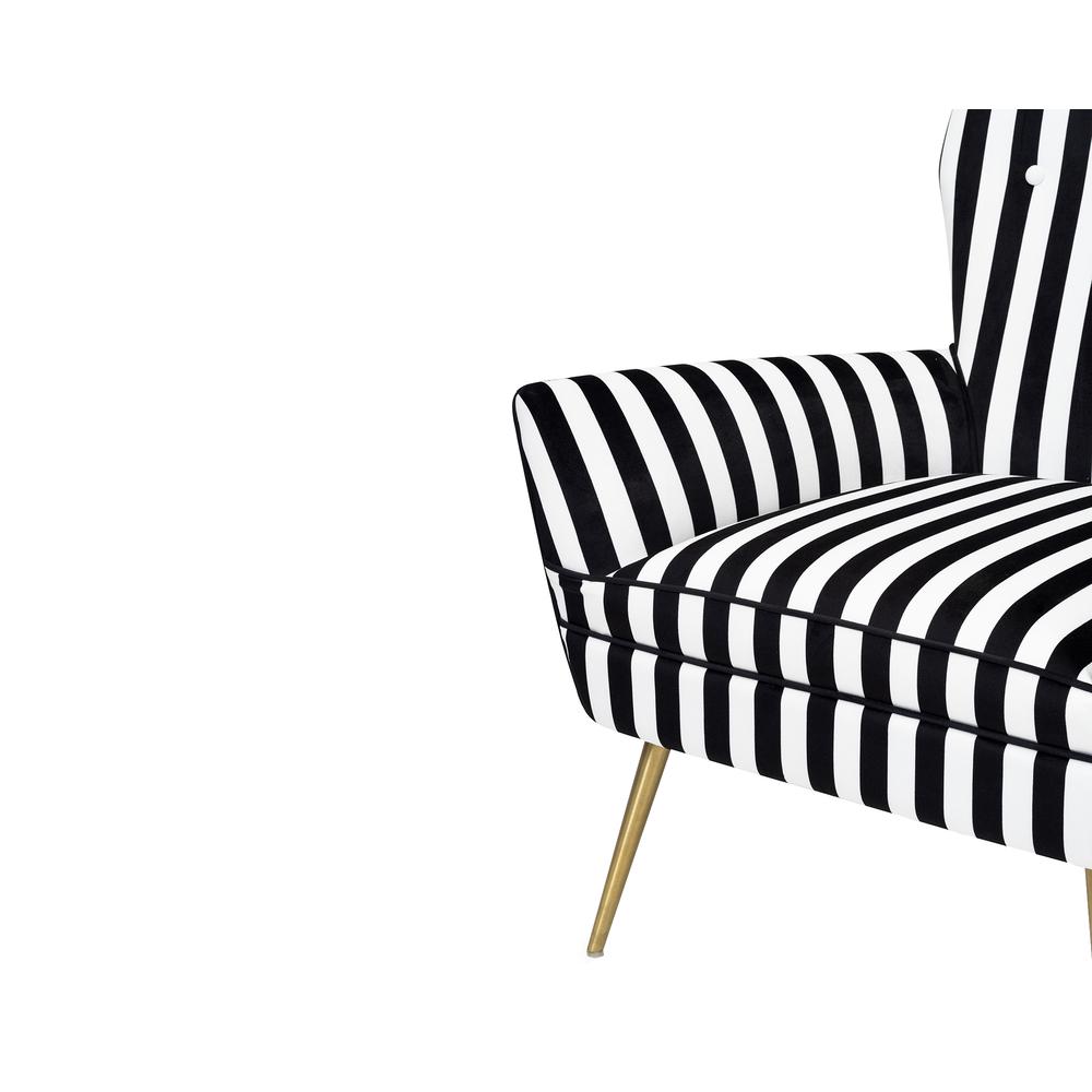 Black and white striped 2025 chair with gold legs