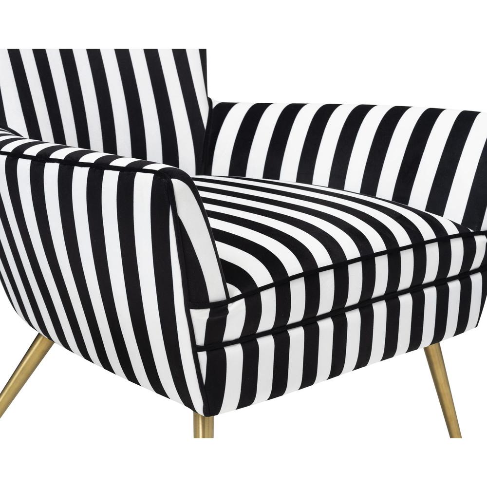 Black and white striped chair outlet with gold legs