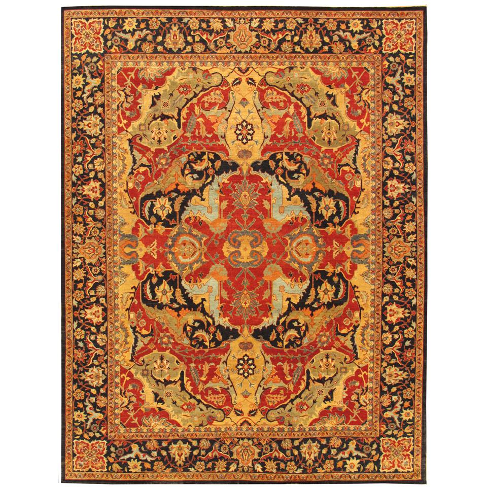 Pasargad Home Ferehan Collection Hand-Knotted Lamb's Wool Rust Area Rug- 2' 0" X 3' 0" - PS-1 2X3. Picture 1