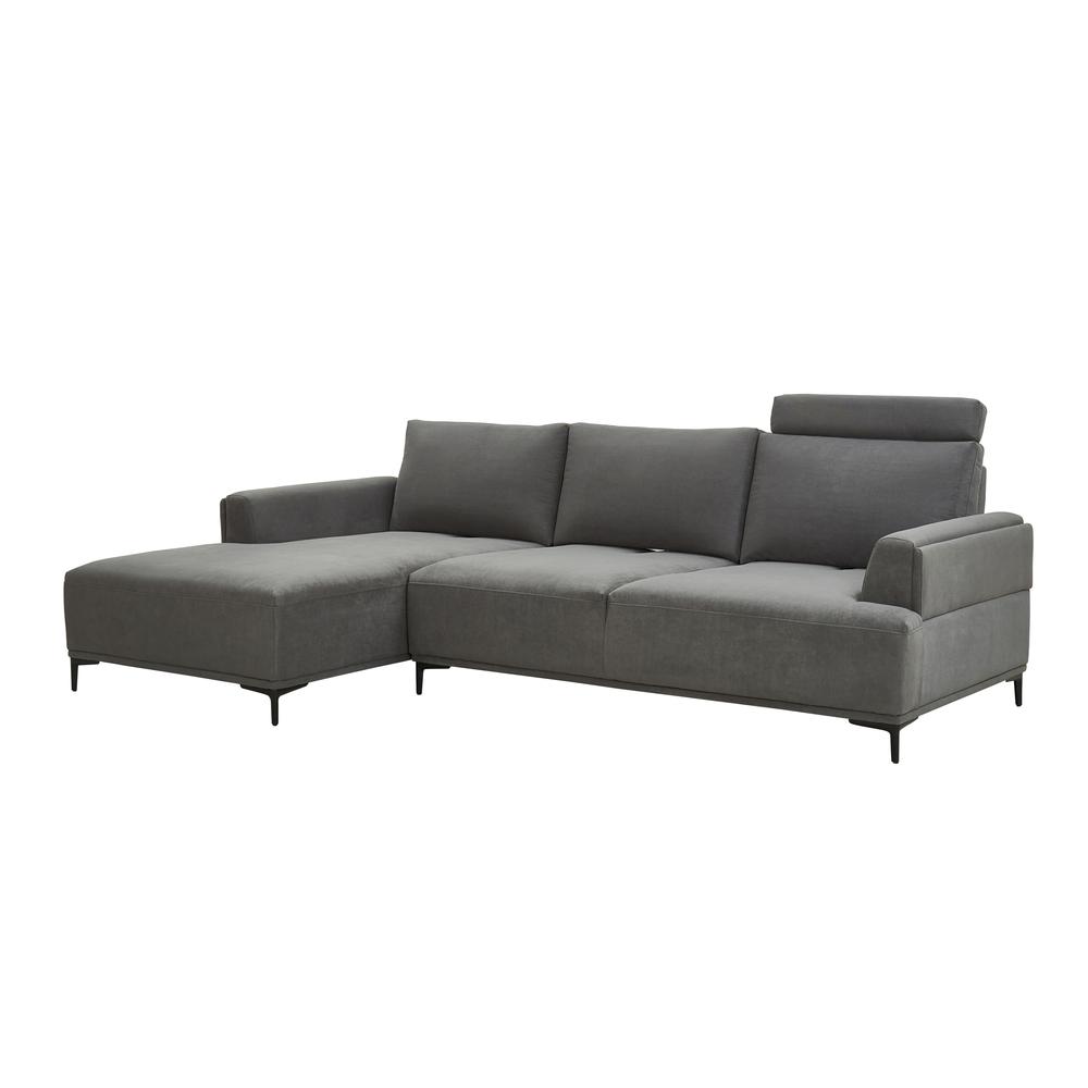 Modern Sectional Lucca Sectional Sofa with Push Back Functional, Left Facing Grey Color - CF-38L2G02L. The main picture.