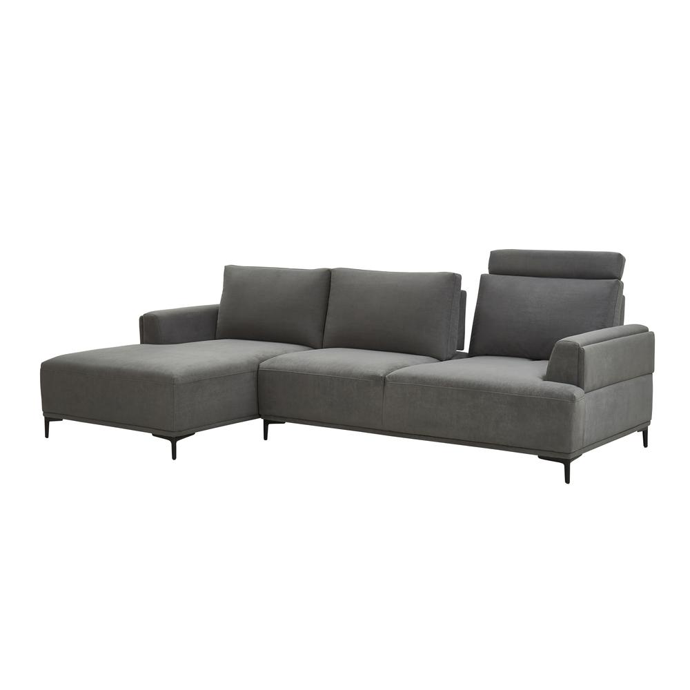 Modern Sectional Lucca Sectional Sofa with Push Back Functional, Left Facing Grey Color - CF-38L2G02L. Picture 2